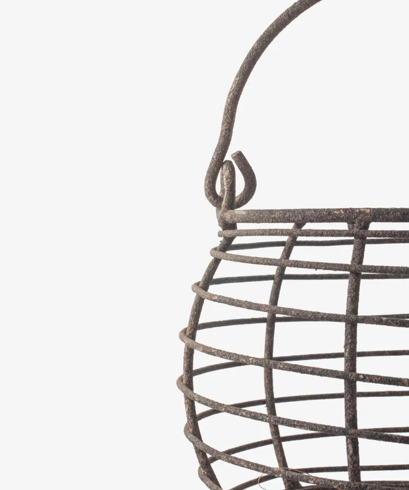 French Country Wire Round Egg Basket |  Metal
