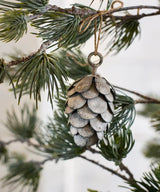 French Country Hanging Pinecone | Short Ash Grey