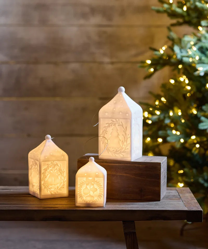 French Country Lantern With Tree Light Up | Small