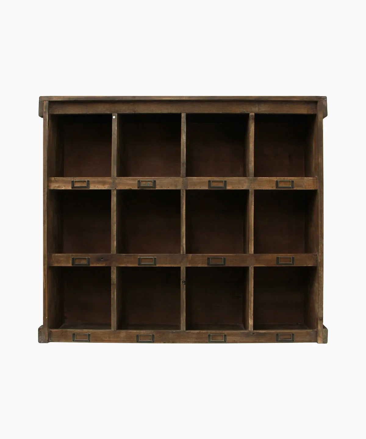 French Country Wooden Cubby Wall Shelf | Large
