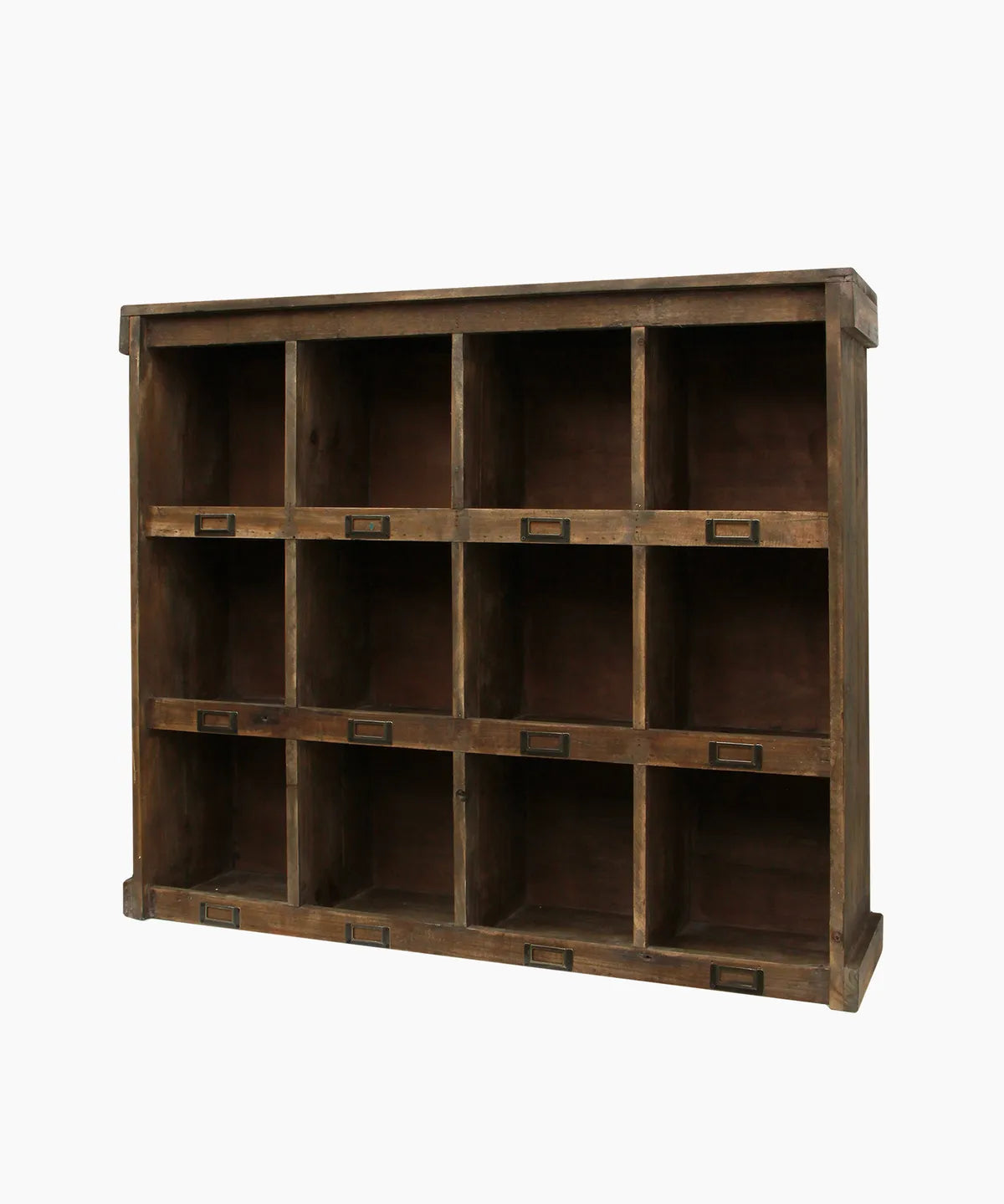 French Country Wooden Cubby Wall Shelf | Large