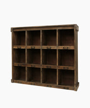 French Country Wooden Cubby Wall Shelf | Large