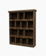 French Country Wooden Cubby Wall Shelf | Small