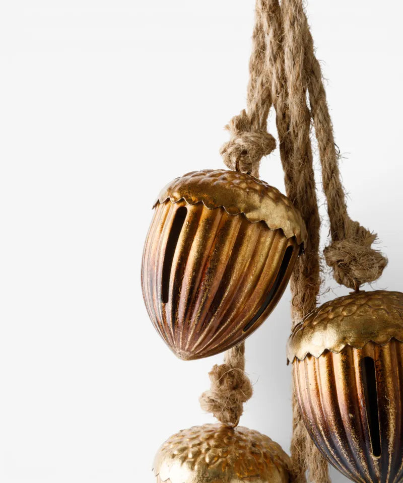 French Country Acorns On Rope | Gold