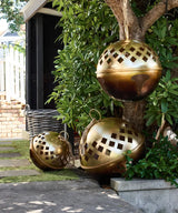 French Country Lattice Oversized Bells | Set 3 Brass