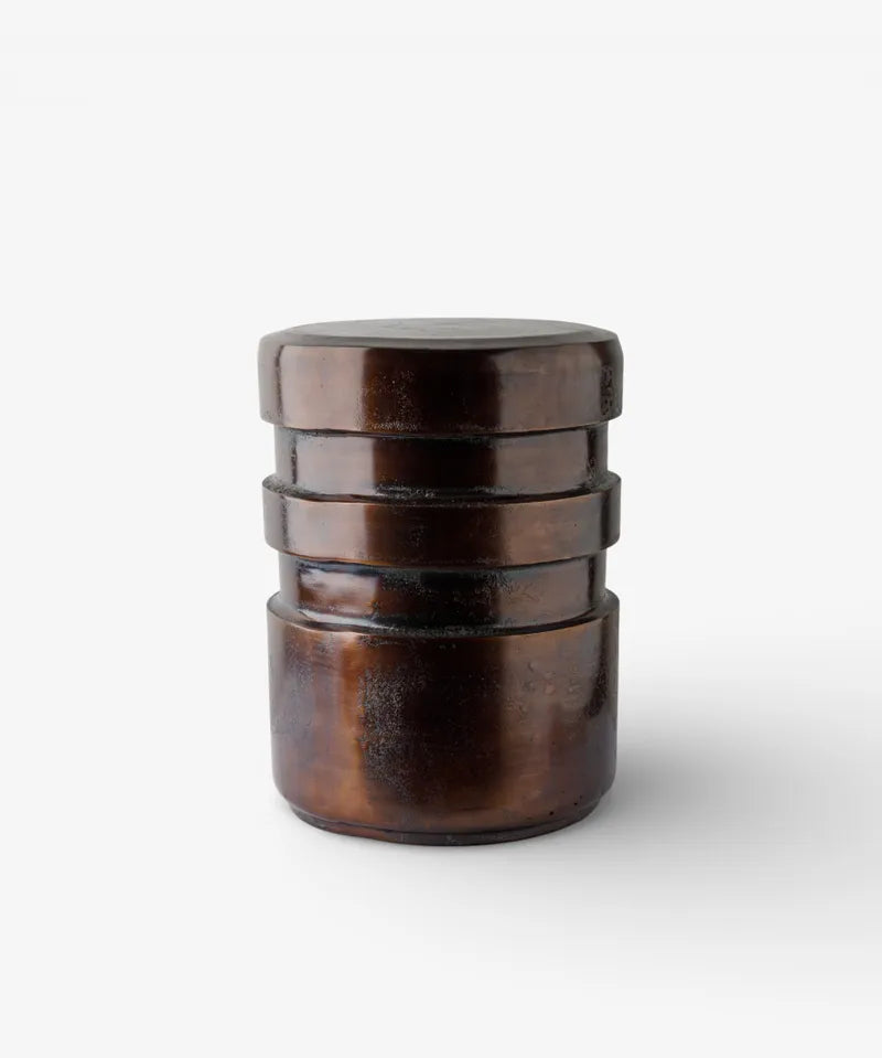 French Country Palmer Drum Table | Antique Brown