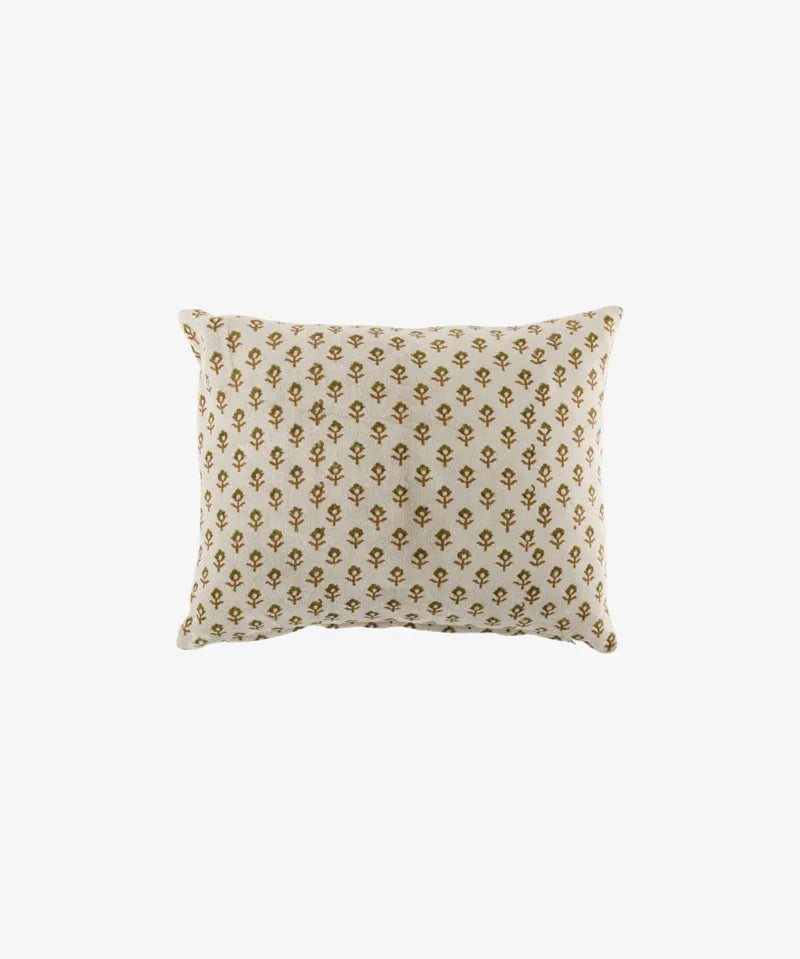 French Country Flower Handblock Velvet Cushion Cover | Cover Only