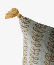 French Country Leaf Handblock Velvet Cushion Cover | Cover Only