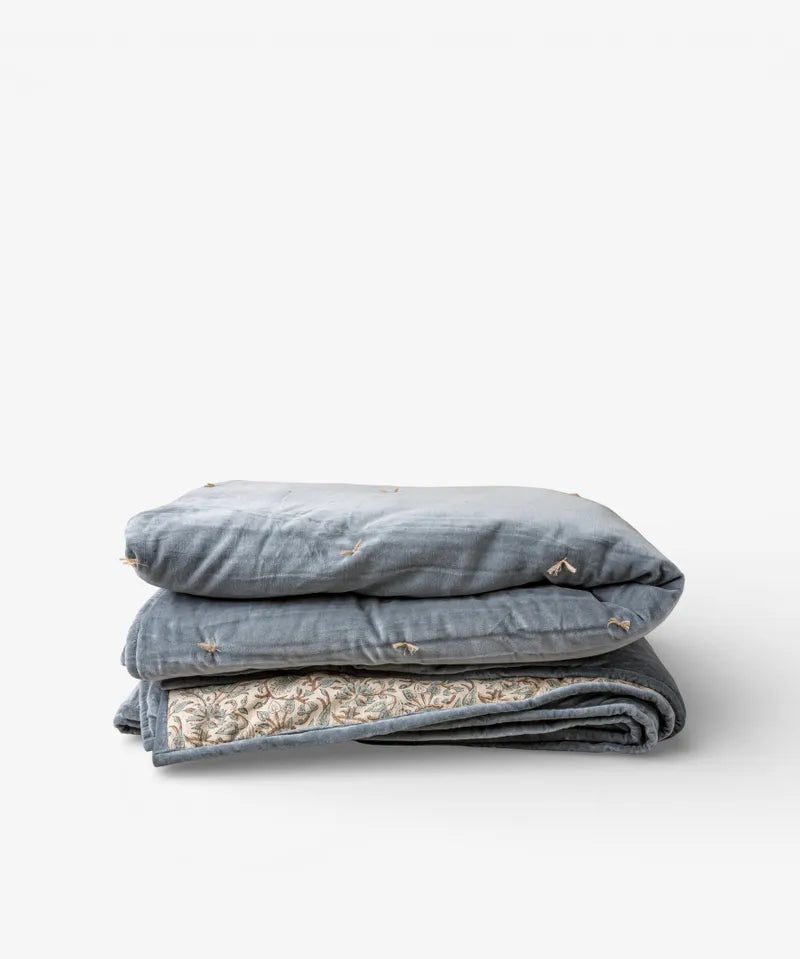 French Country Serena Handblocked Velvet Quilt | Large