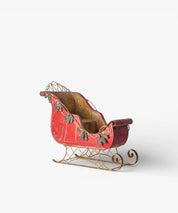 French Country Holly Santa Sleigh | Rustic