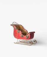 French Country Holly Santa Sleigh | Rustic