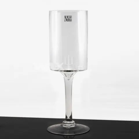 Tall Glass Cylinder On Stem | 100x400mm