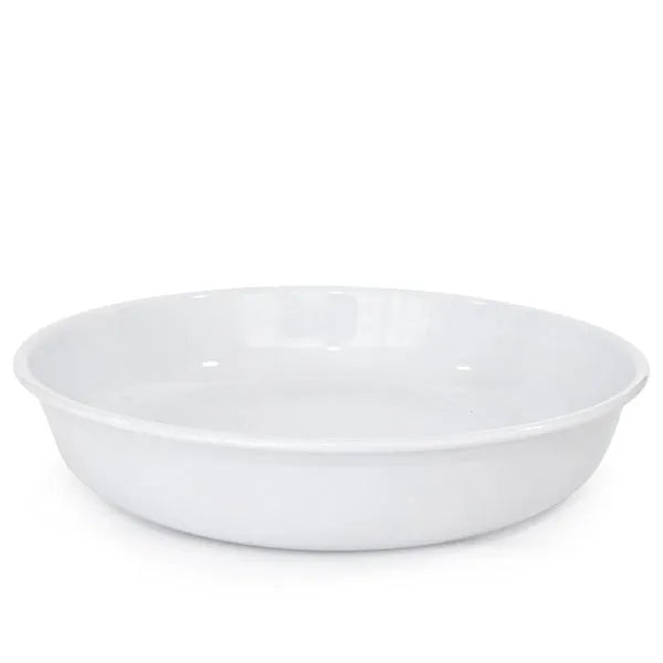 Dishy Enamel Round Serving Bowl | 30cm White