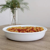 Dishy Enamel Round Serving Bowl | 30cm White