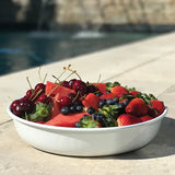 Dishy Enamel Round Serving Bowl | 30cm White