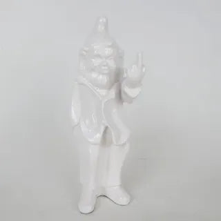 Mini Single Finger Salute Gnome | White