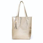 Italian Leather Shopper | Champagne