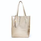 Italian Leather Shopper | Champagne