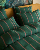 Kip & Co Wakame Crush Stripe Linen Flat Sheet | Queen