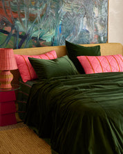 Wakame Crush Stripe Linen Fitted Sheet | Queen