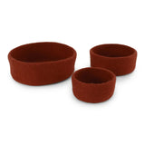 Gry & Sif Felted Wool Bowl |  Rusty Red