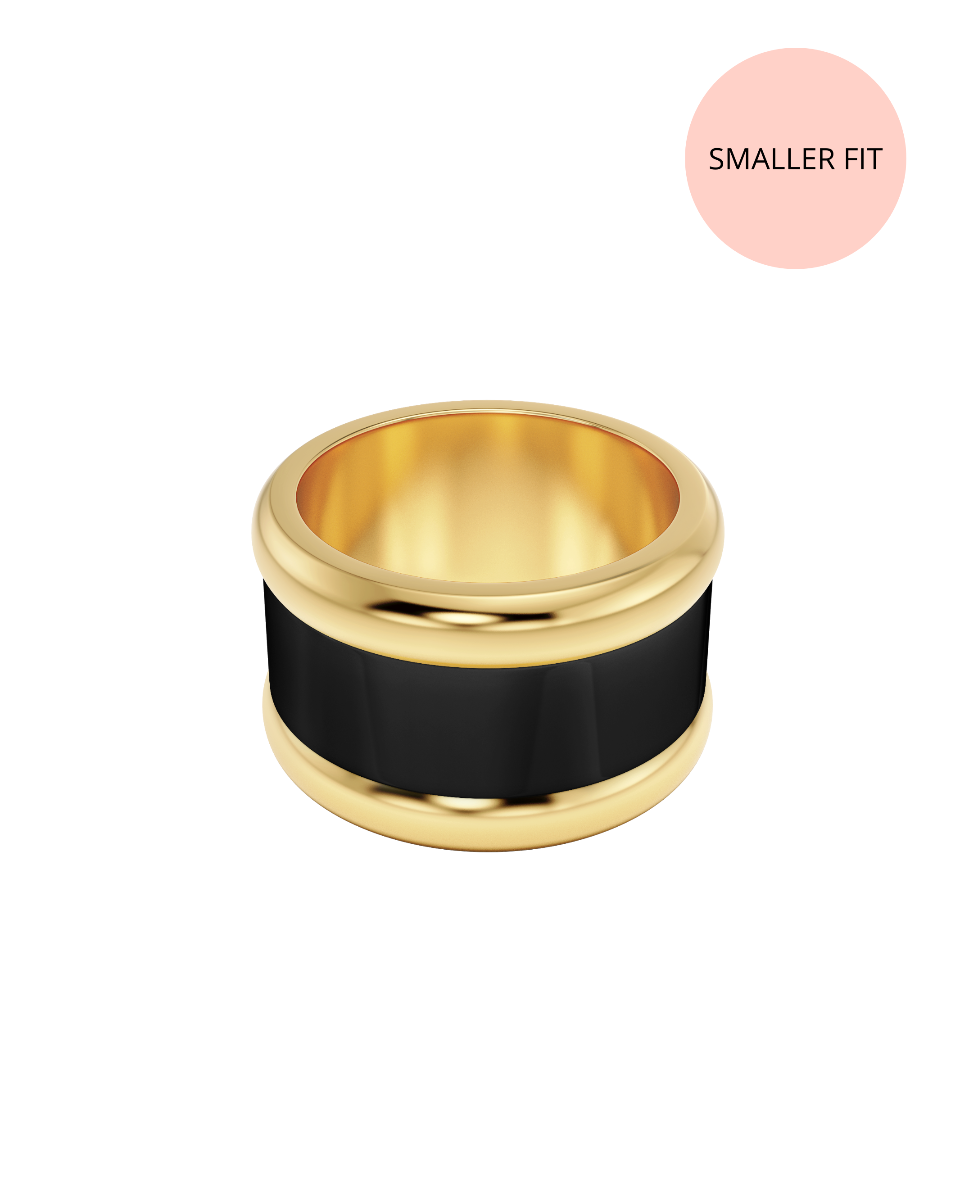 Edblad Frame Enamel Ring | Black Gold