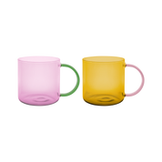 Remember Glass Mugs Set | Rose Yellow