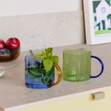 Remember Glass Mugs Set | Green Blue