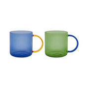 Remember Glass Mugs Set | Green Blue