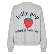 Lollys Laundry Sybney Strawberry Sweatshirt | Grey Melange