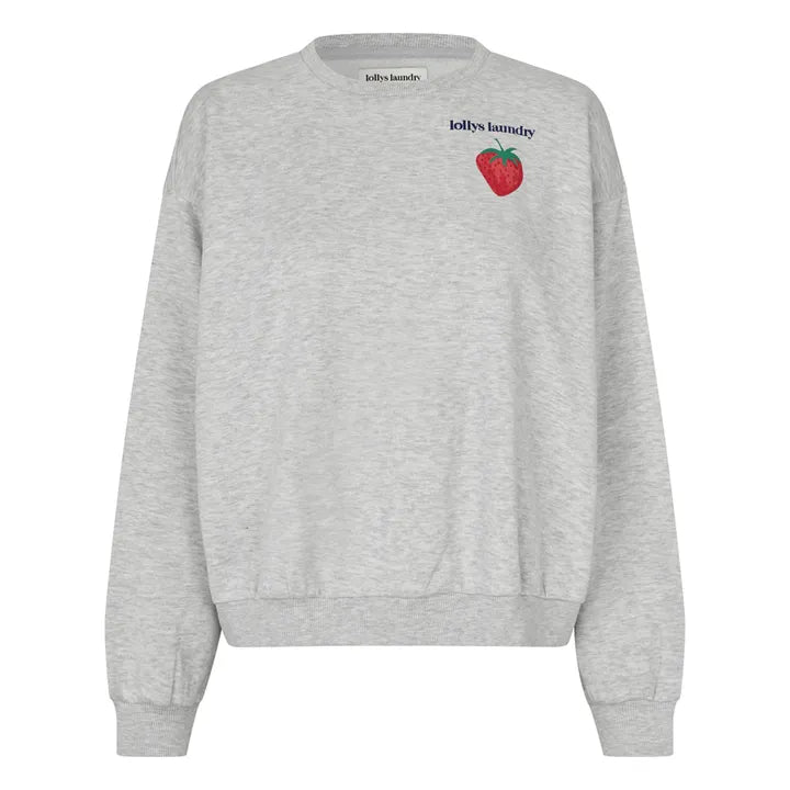 Lollys Laundry Sybney Strawberry Sweatshirt | Grey Melange