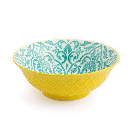 Mikasa Ramen Bowl 21cm | Yellow Blue Geometric