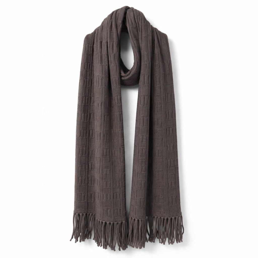 Moke Adele Cable Knit Scarf | Cocoa Powder