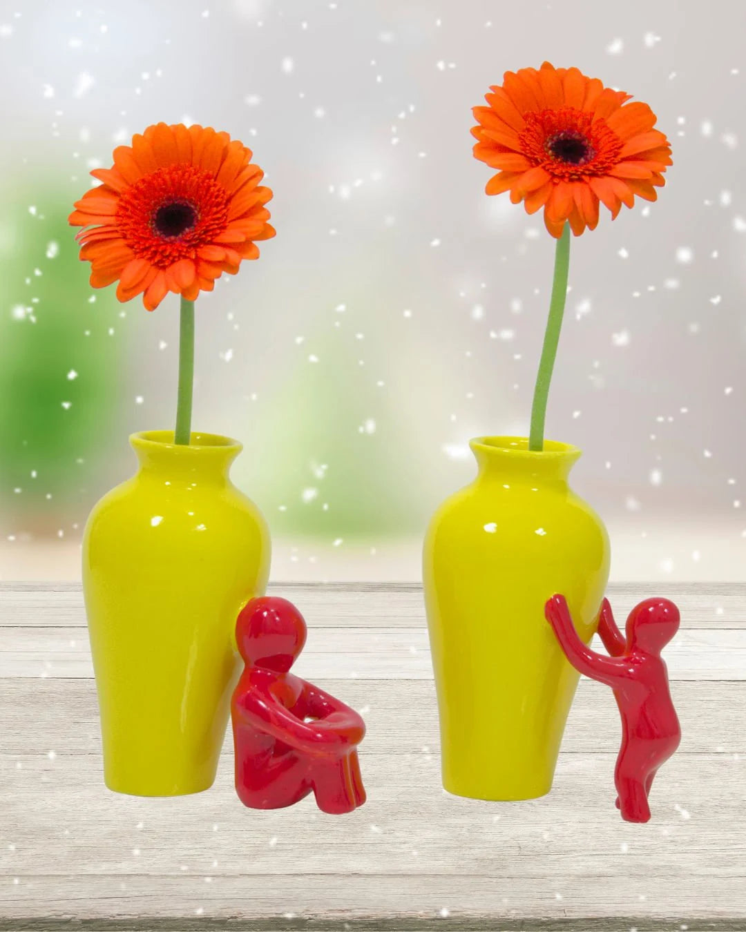 MBH Little Guy Vase Sitting Yellow Red
