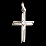 Nikki Ross Chunky Crystal Cross Silver