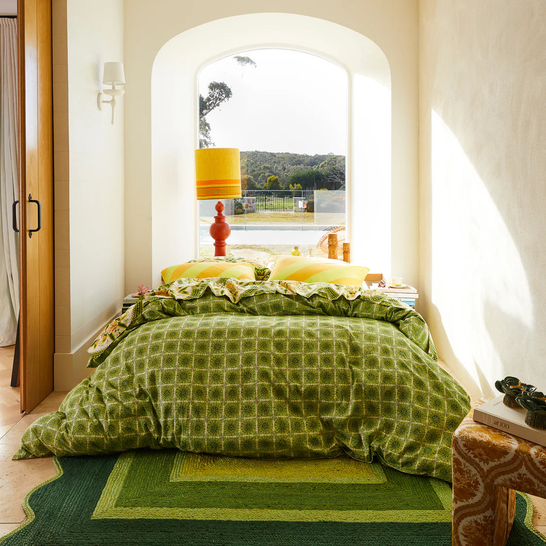 Sage X Clare Gabriella Cotton Quilt Cover | Key Lime