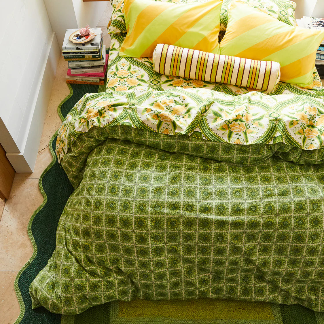 Sage X Clare Gabriella Cotton Quilt Cover | Key Lime