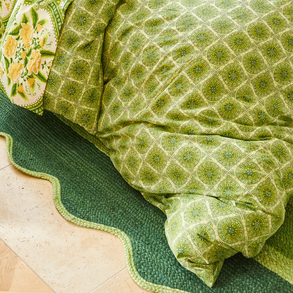 Sage X Clare Gabriella Cotton Quilt Cover | Key Lime