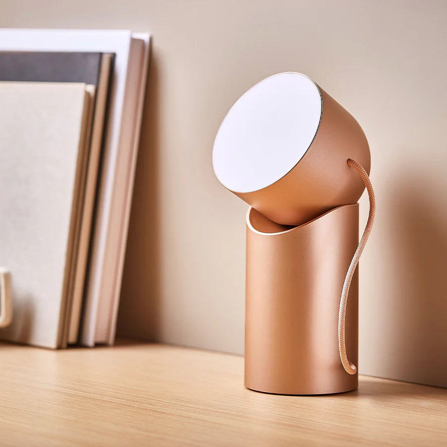 Lexon Orbe Portable Led Lamp With Moving Head | Gold
