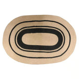 Jute Oval Door Mat | Black + Natural