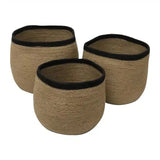 Jute Patil Baskets | Black + Natural