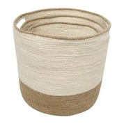 Jute Storage Basket Door Handle | Natural White