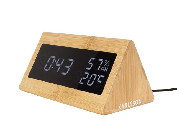 Karlsson Digital Alarm Clock | Triangle Bamboo