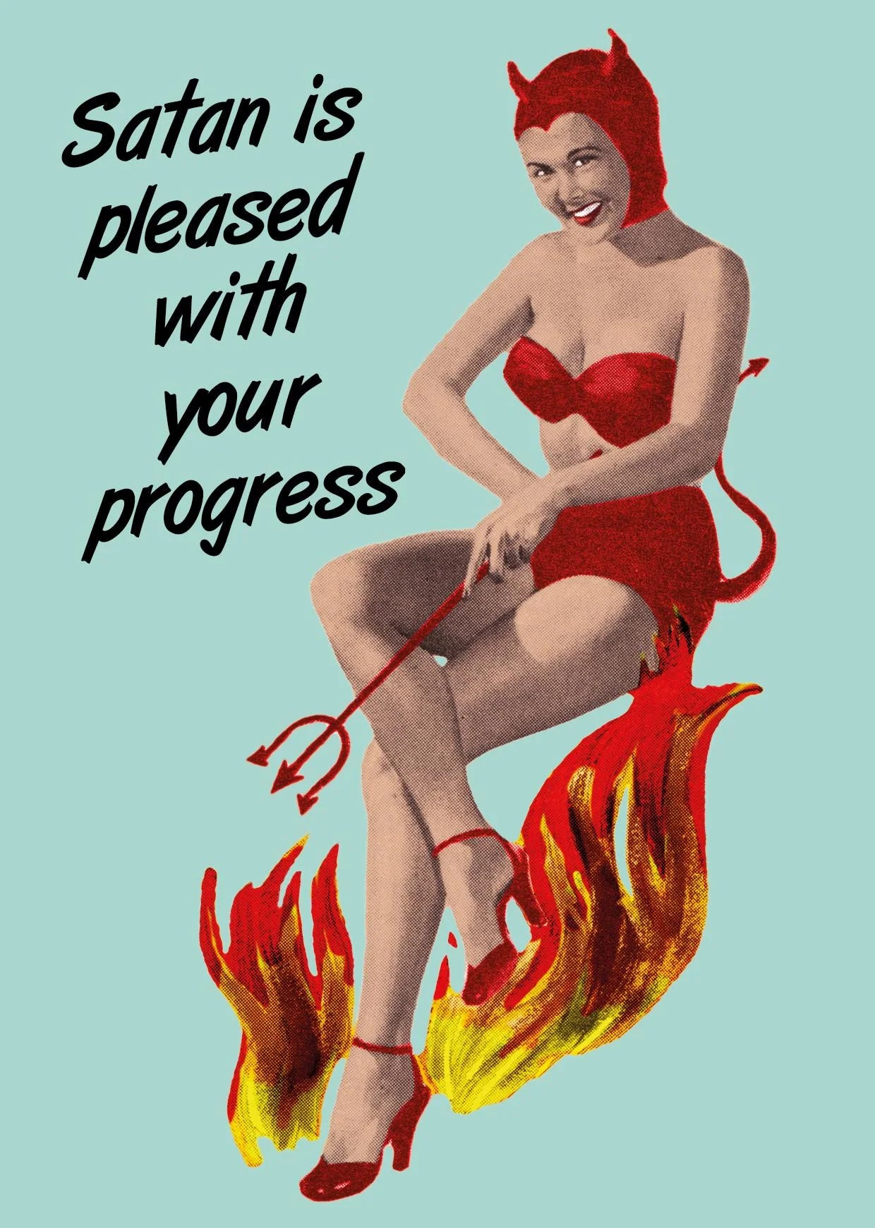 Kissmekwik Satan Is Pleased With Your Progress Card & Envelope