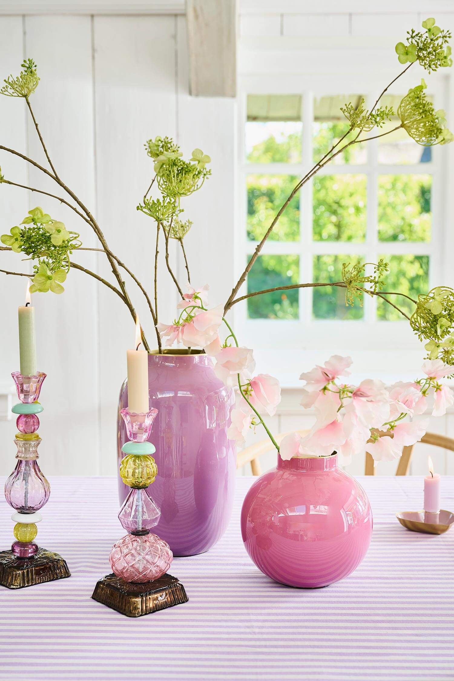 Pip Studio Candle Holder Glass Beads | Lilac 23.5cm