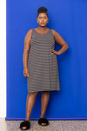 Lala A-Line Midi Slip - Stripe