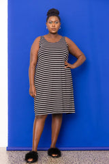 Lala A-Line Midi Slip - Stripe