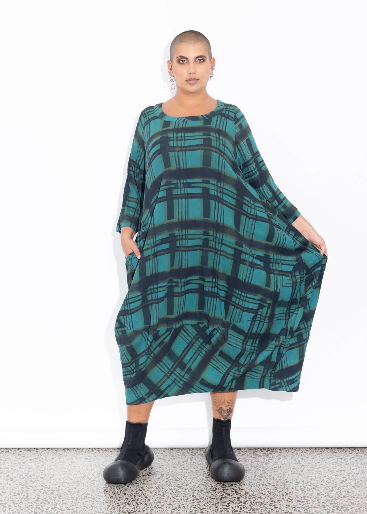 LaLA Elsey Dress | Liquorice Check