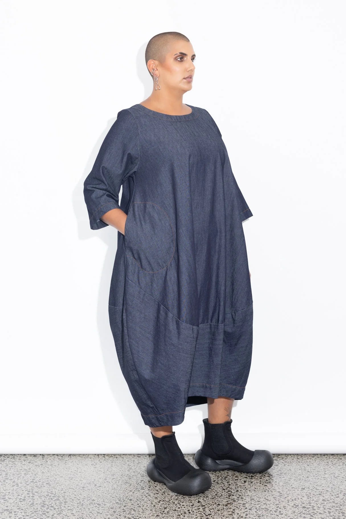 LaLA Elsey Dress | Dark Chambray