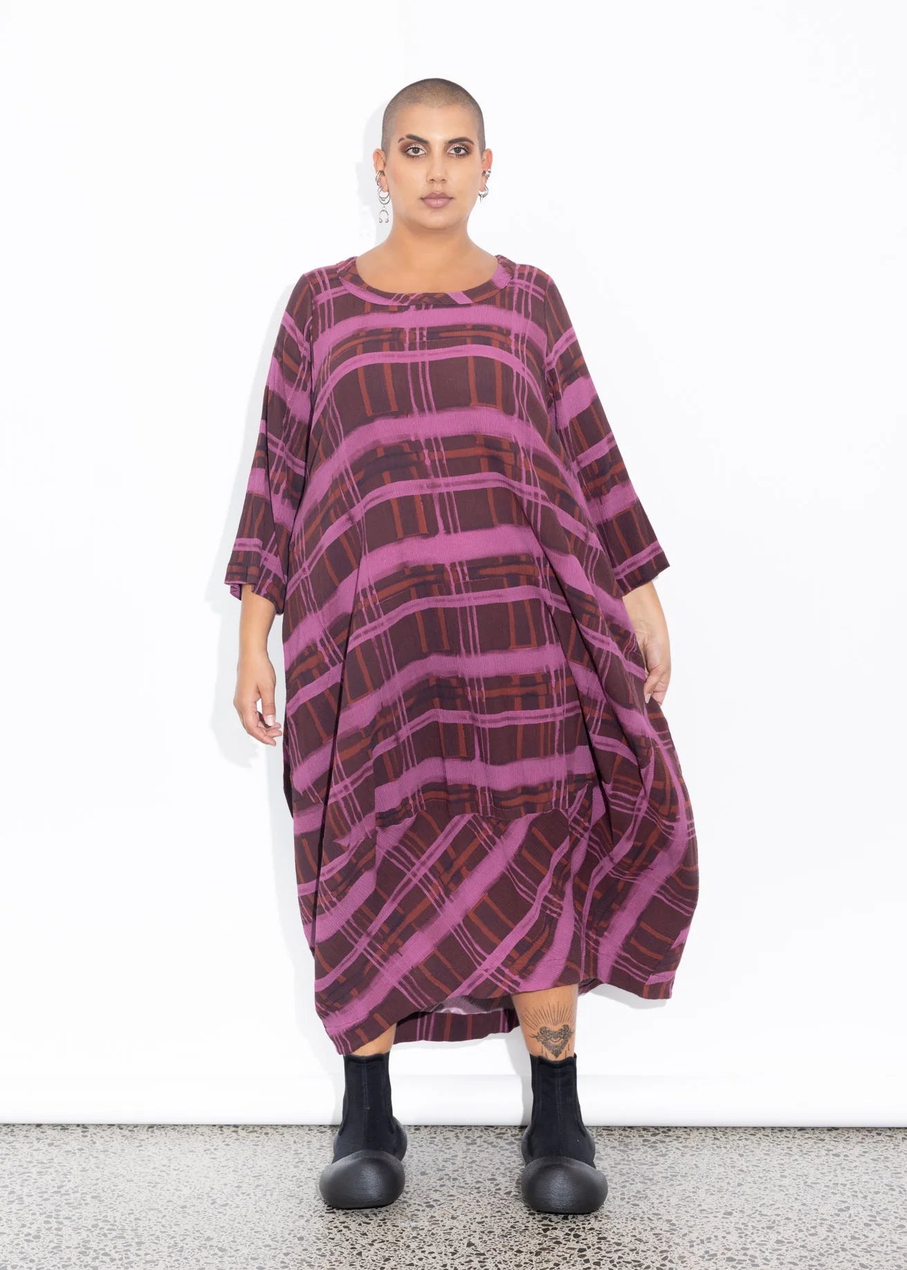 LaLA Elsey Dress | Raisin Check